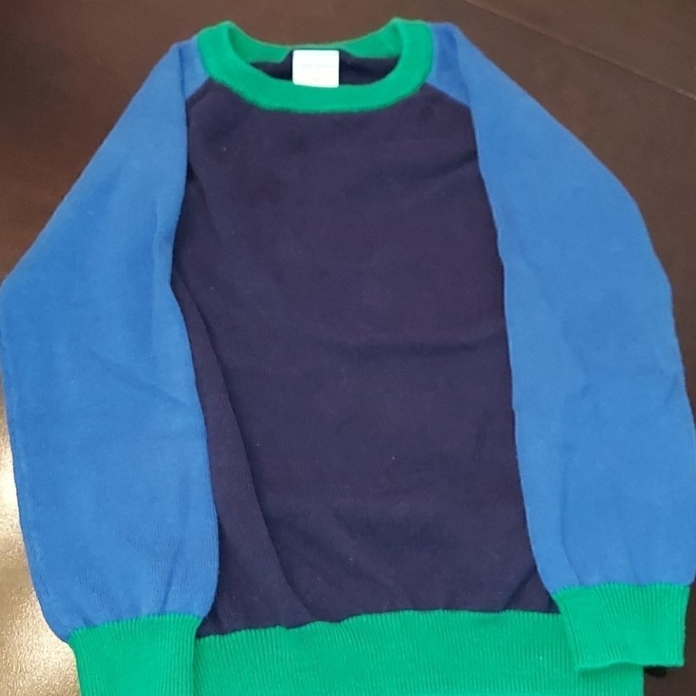 Okie Dokie Blue & Green Colorblock Sweater Sz 4Y